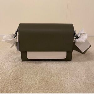 &Other Stories green and white crossbody accordion bag NWT